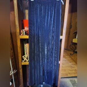 Blue soft ribbed slacks